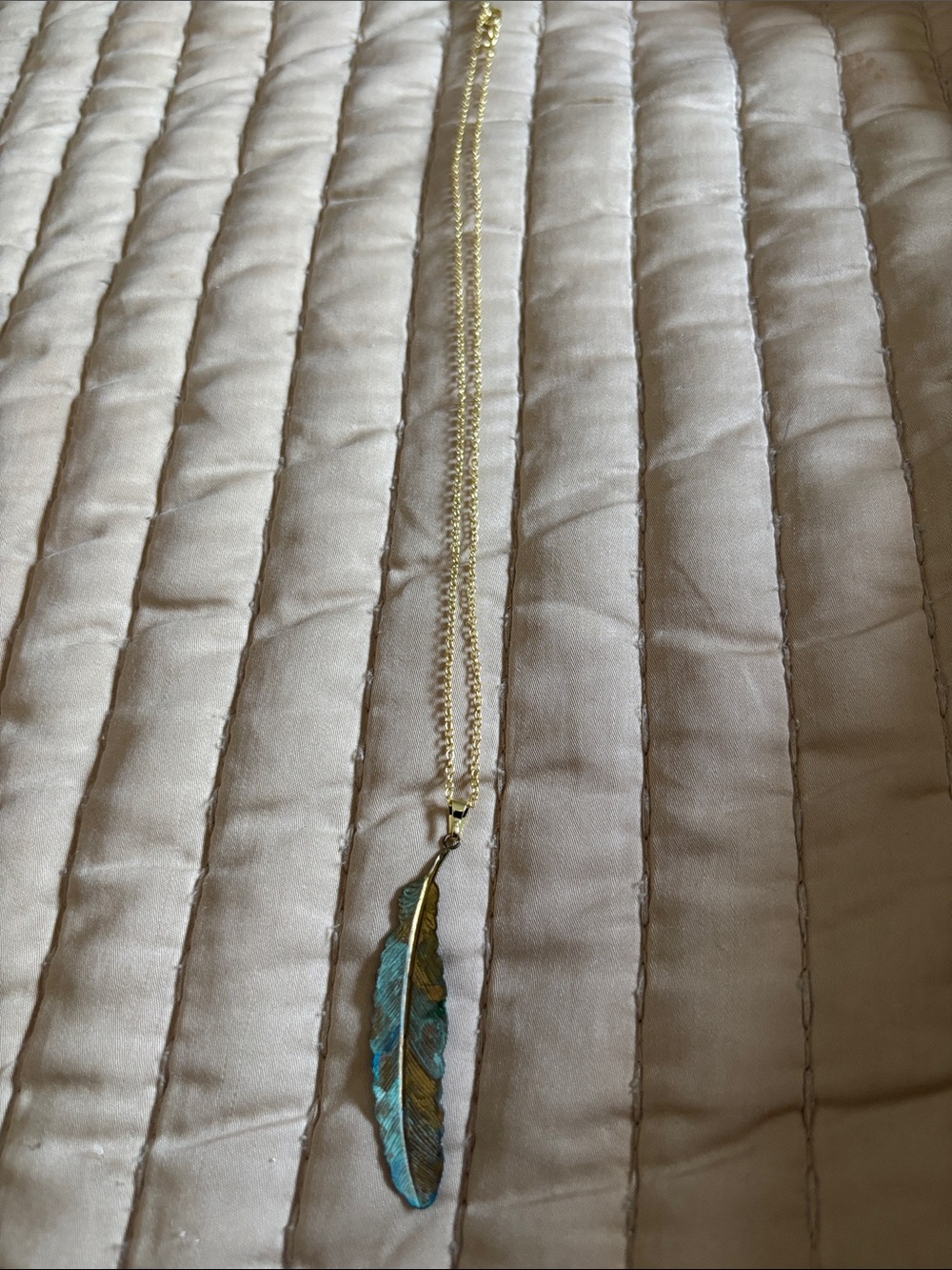 Patina Feather Necklace